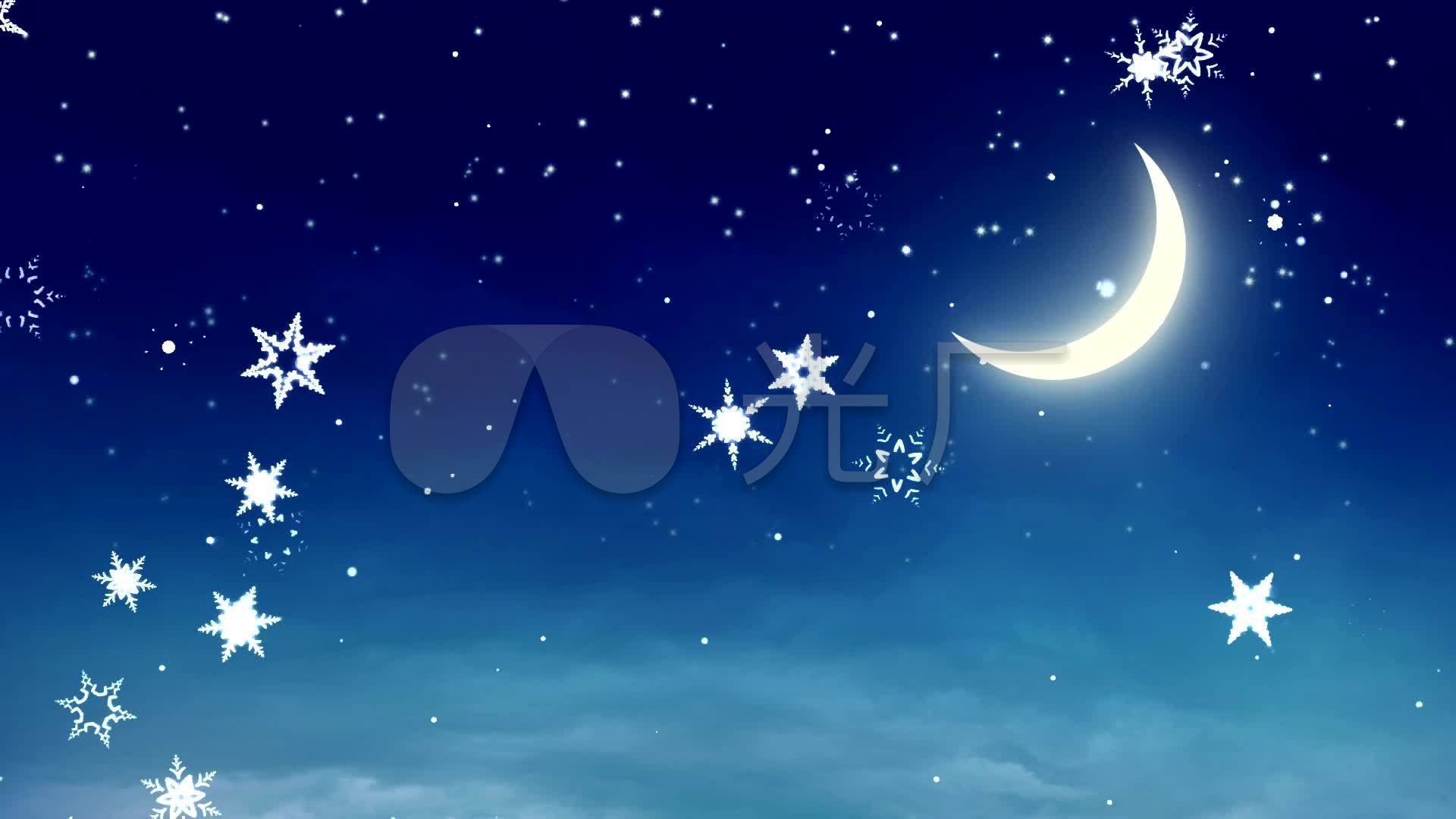 月亮星星夜空_1920x1080_高清视频素材下载(编号:)