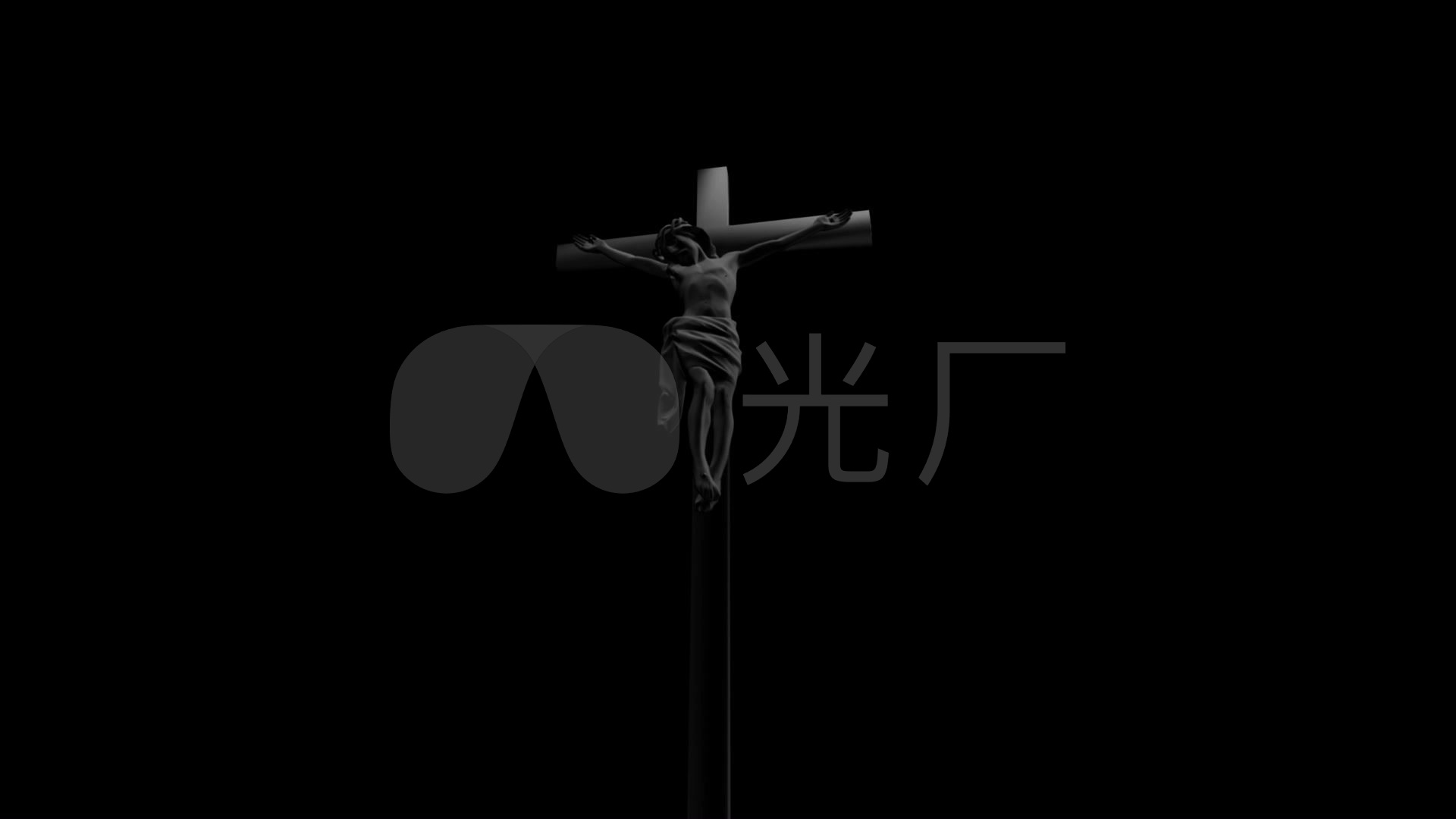 耶稣十字架黑色基督教祈祷祷告_1920x1080_高清视频