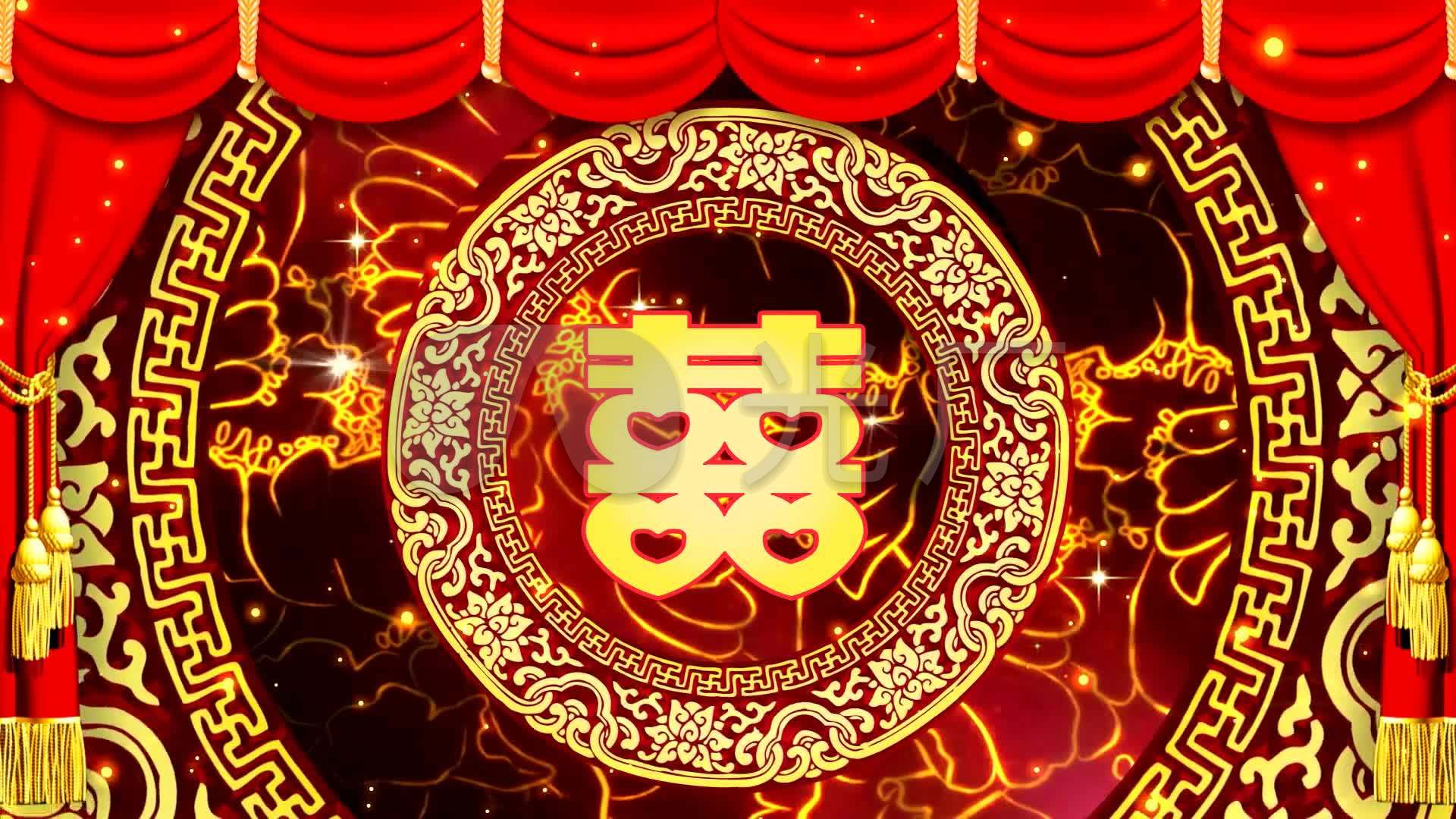 浪漫中式婚礼喜字背景素材