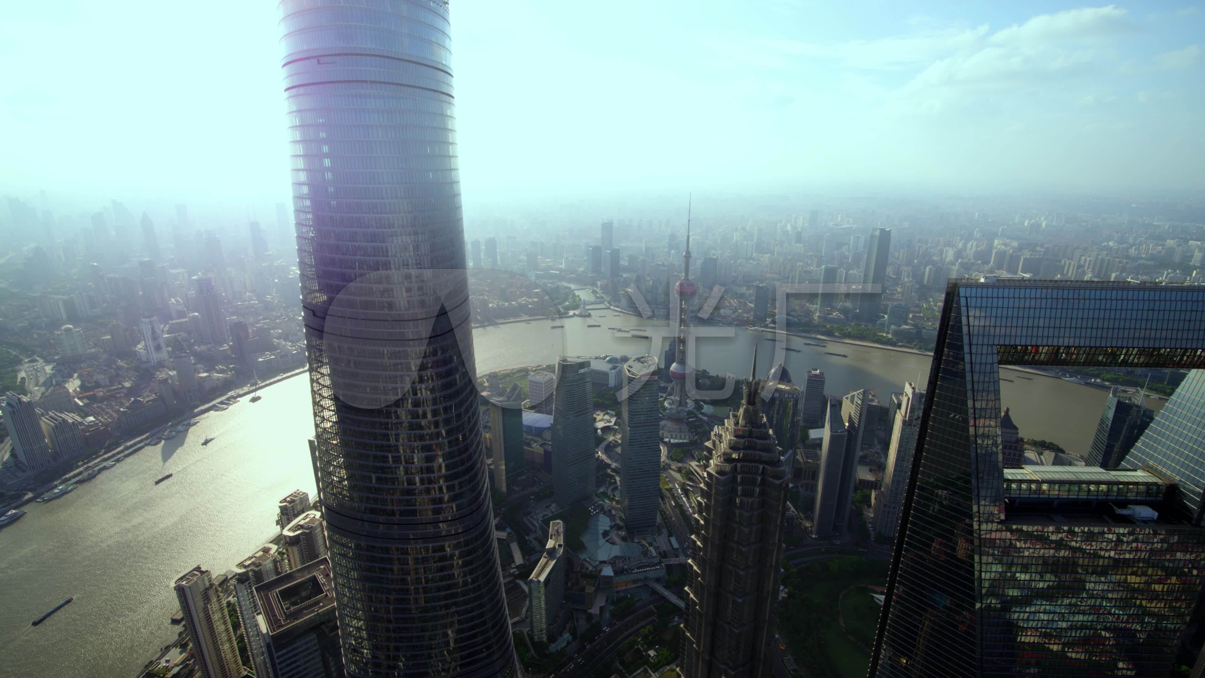 上海中心上海地标建筑航拍外滩航拍素_3840X
