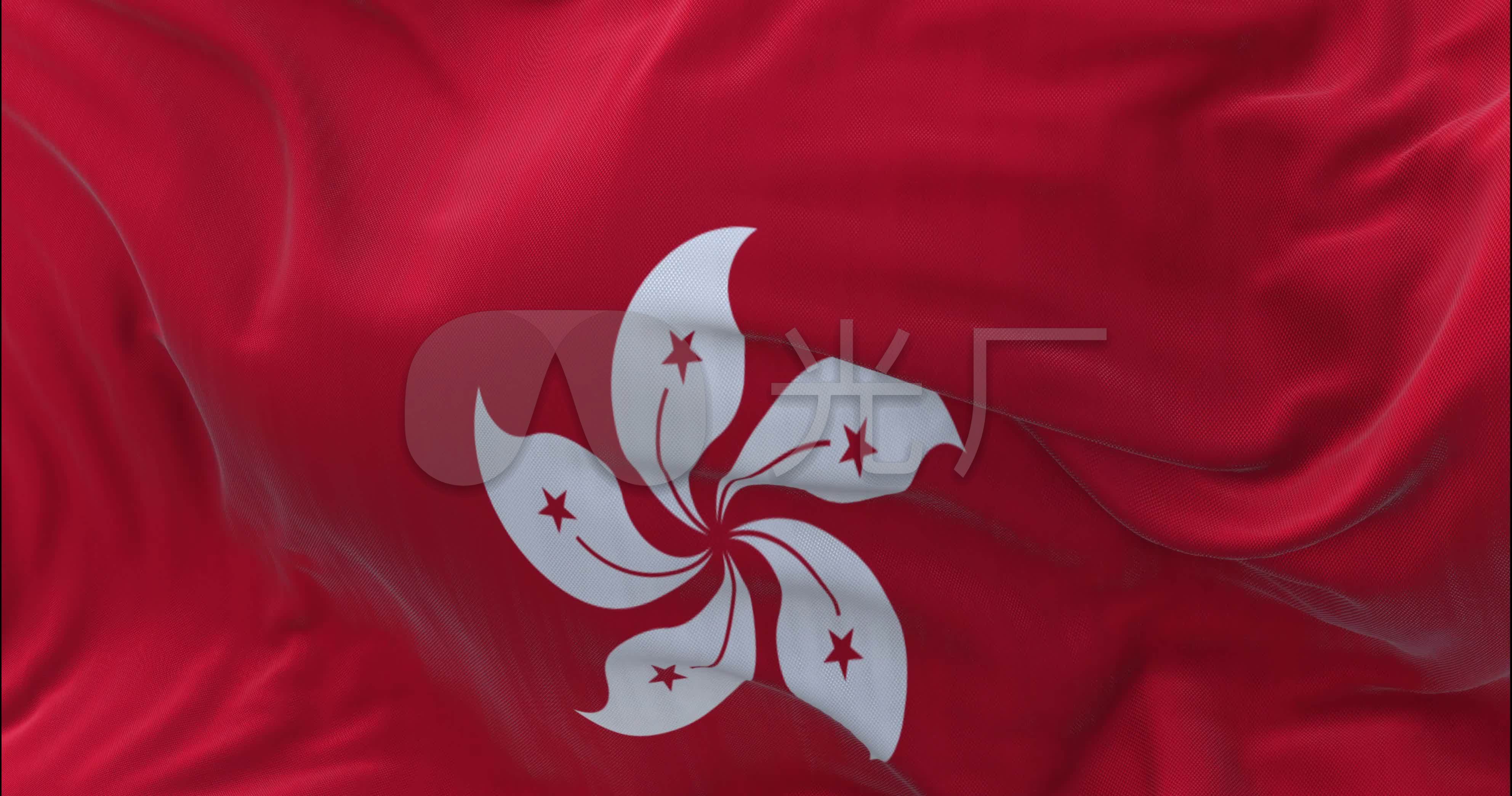 中华人民共和国香港特别行政区区旗视频素材_3968x