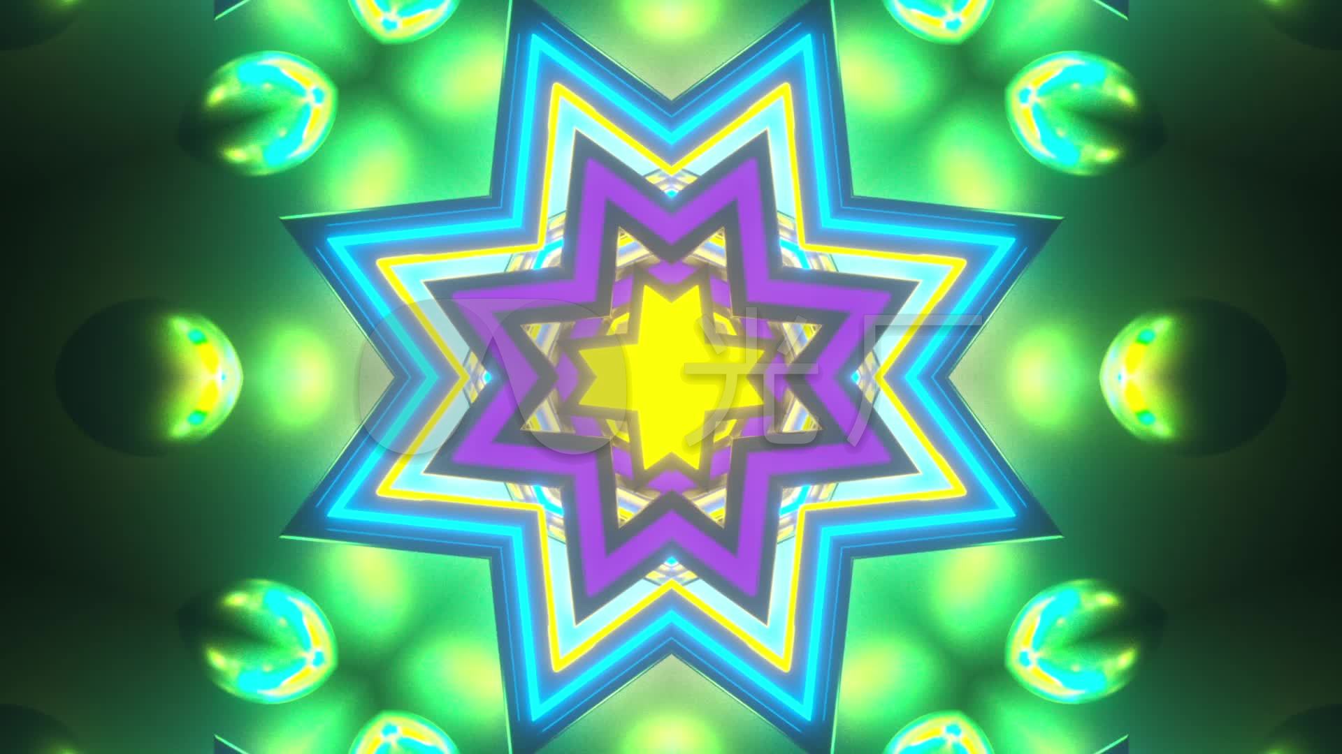 原创三维荧光酷炫动感氛围vj