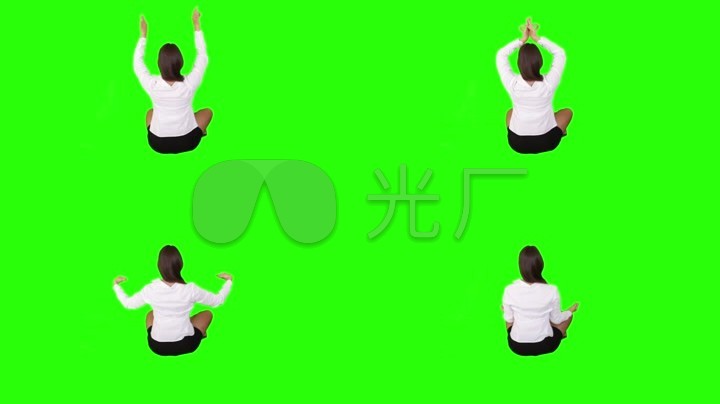 商务女士绿幕免抠图透明
