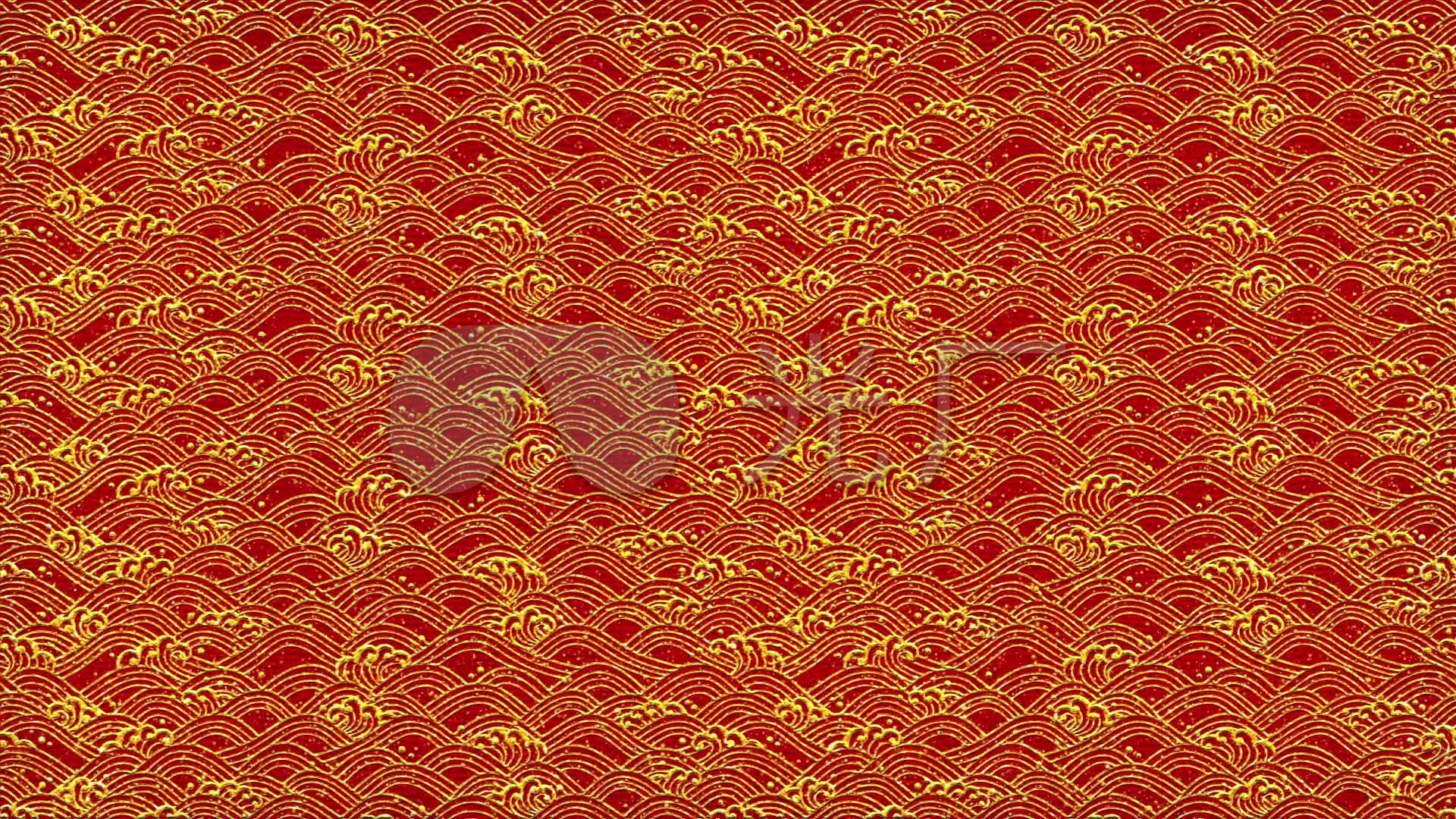 金色中式祥云花纹视频动画循环