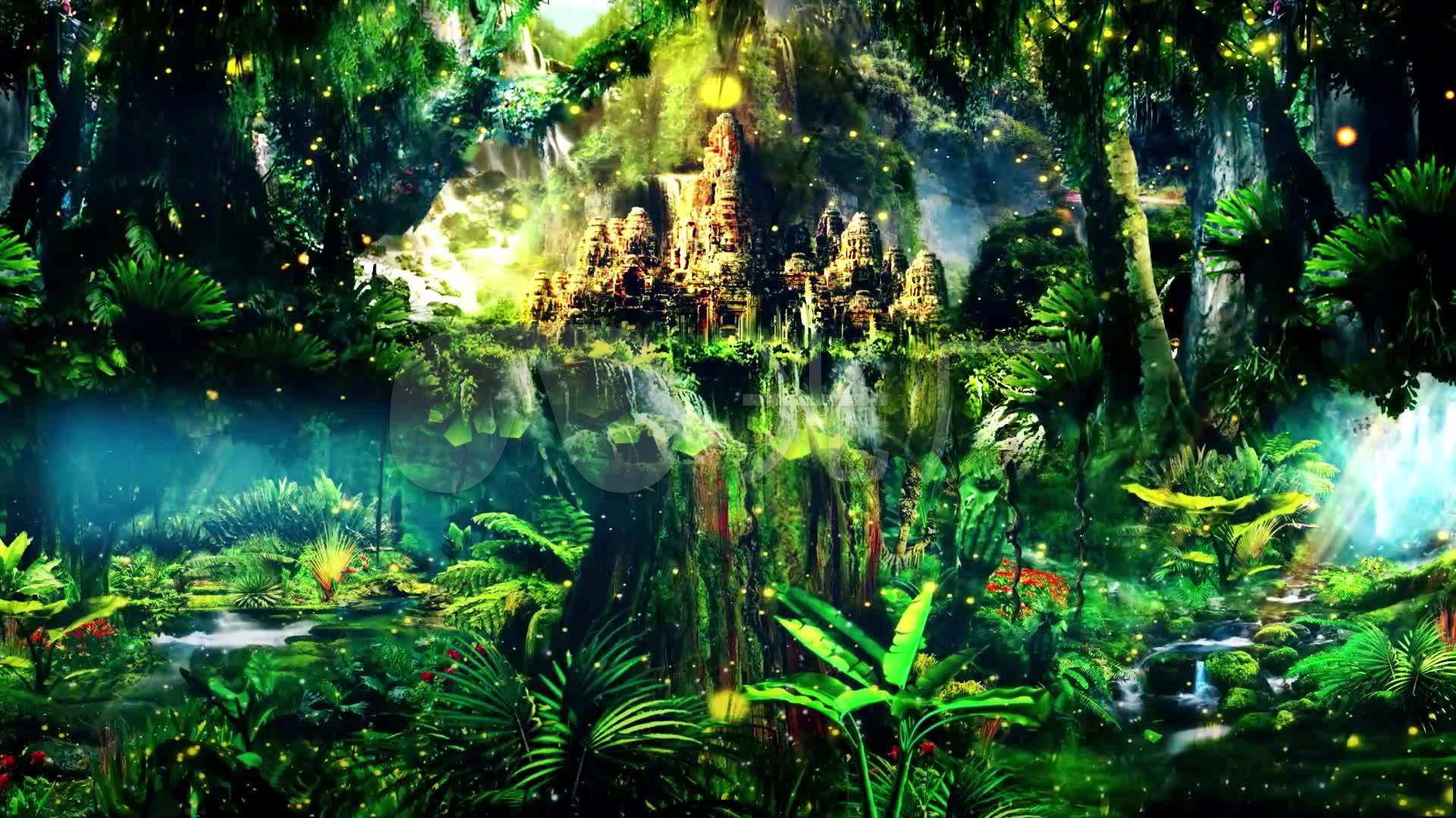 梦幻森林仙境城堡_1920x1080_高清视频素材下载(编号