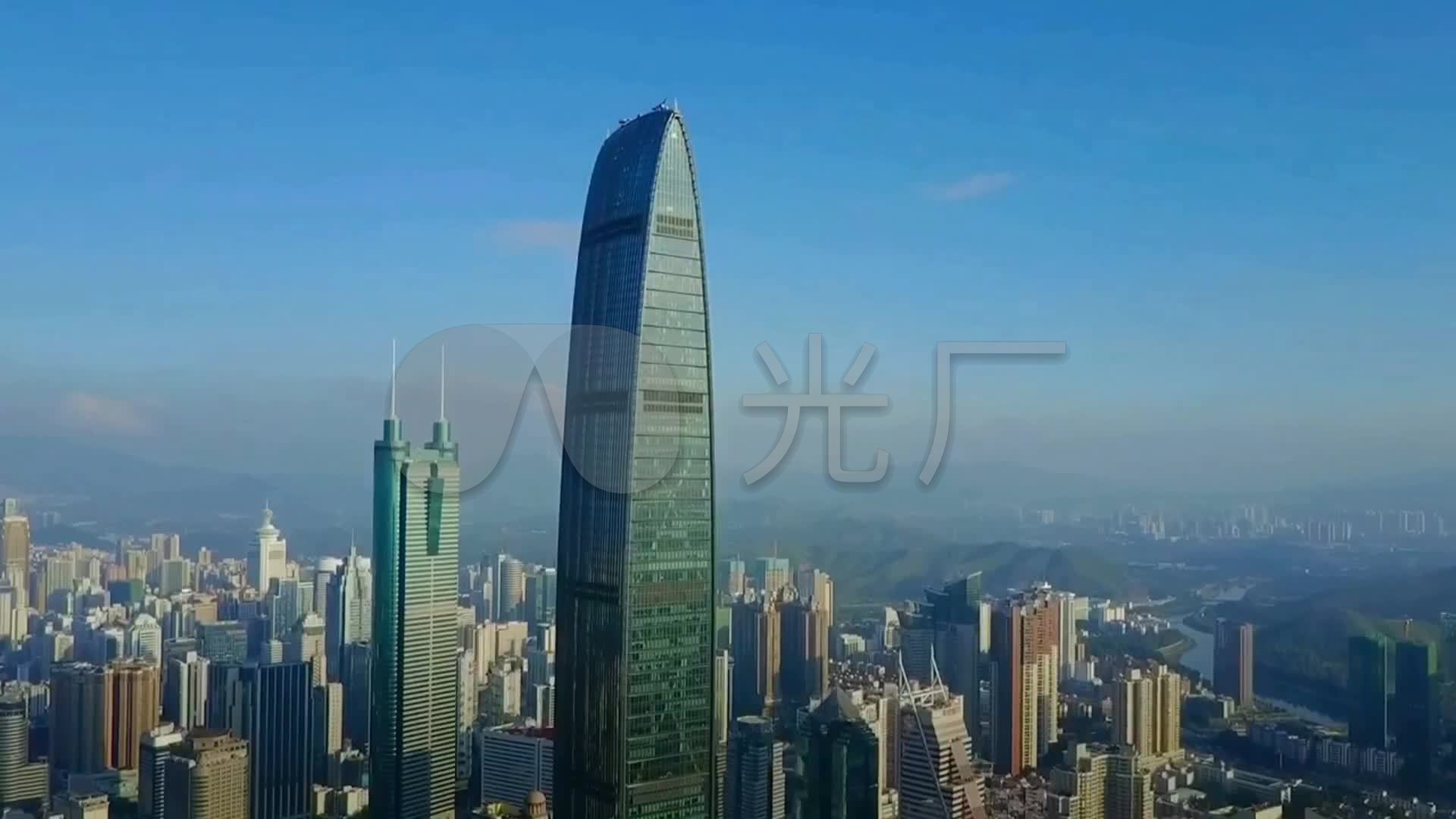 深圳京基100航拍_1920x1080_高清视频素材下载(编号:)