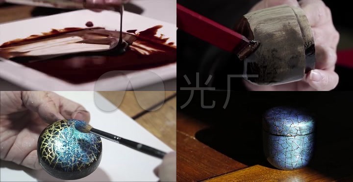 陶瓷中国文化传承烧制过程勾画大漆技艺唐开禹漆艺漆器金缮文创产品