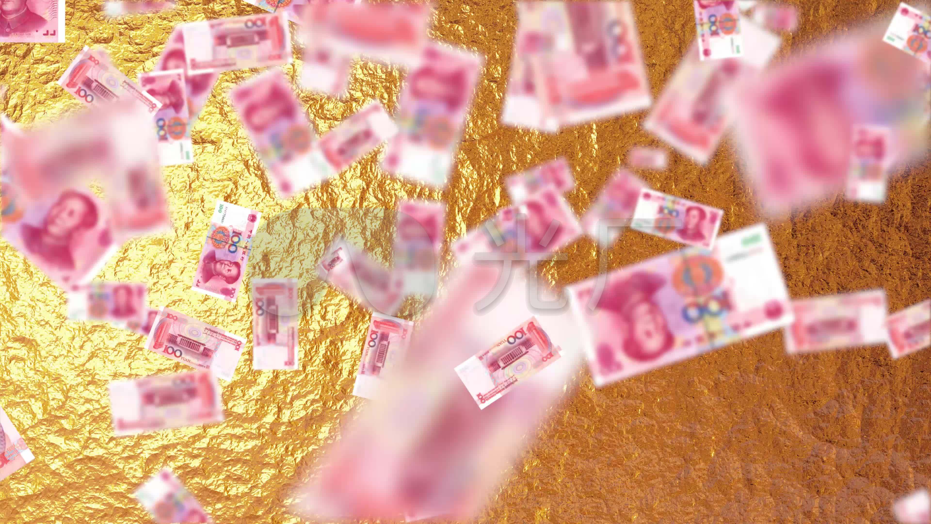 4k天降百元大钞无限循环03_3840x2160_高清视频素材