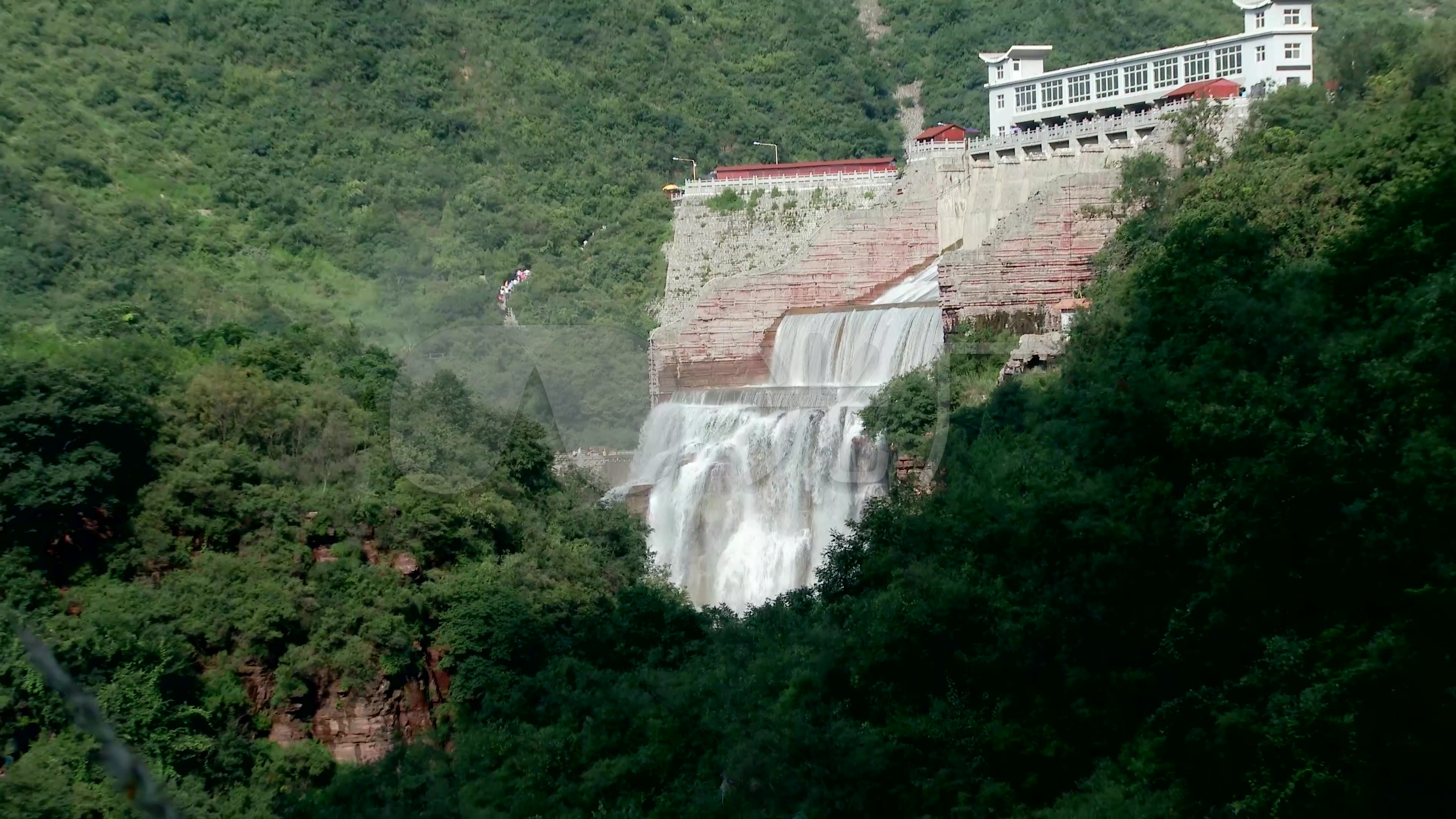 4k云台山子房湖大坝实拍素材