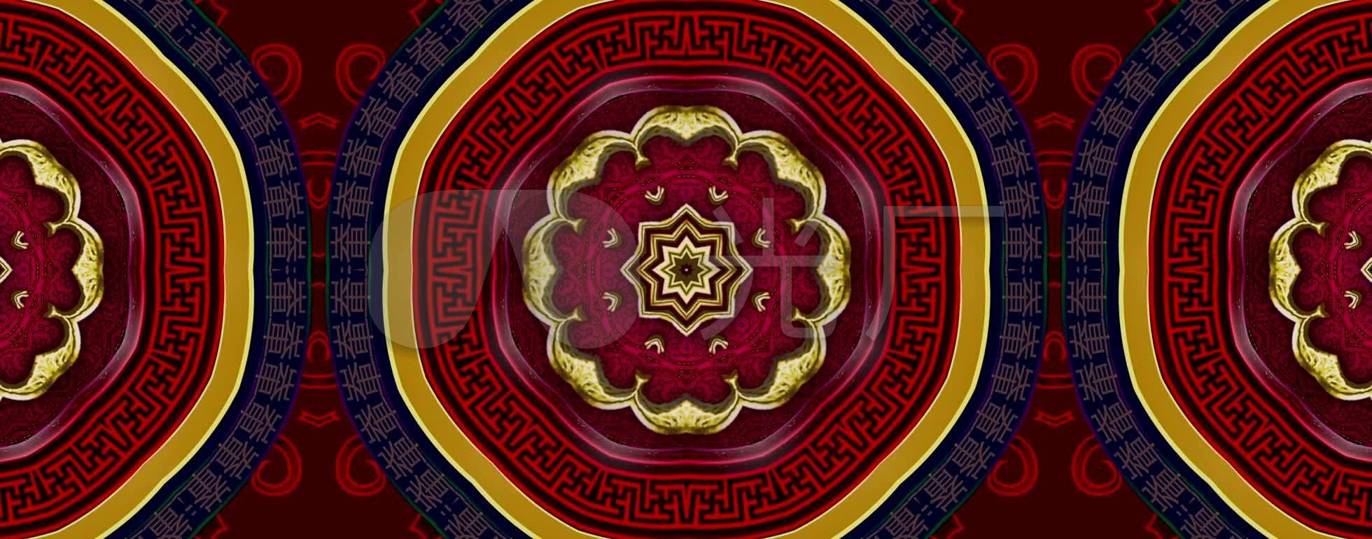 畲族传统花纹万花筒_1960x770_高清视频素材下载(编号