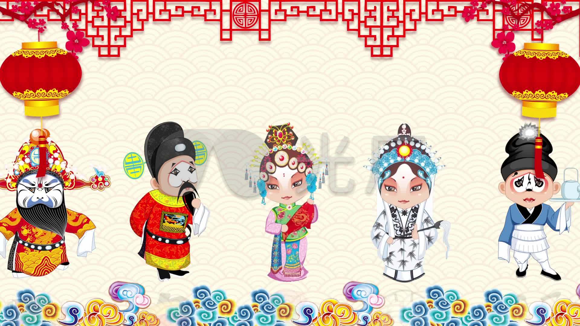 中国风京剧川剧人物角色