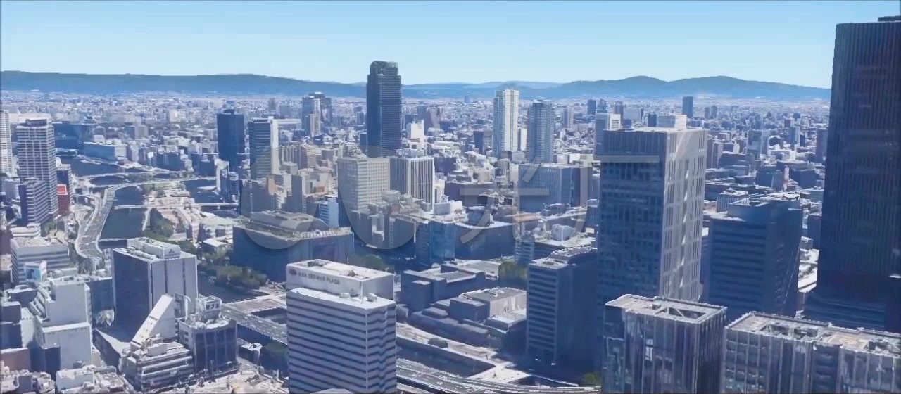 高清4k航拍大阪市