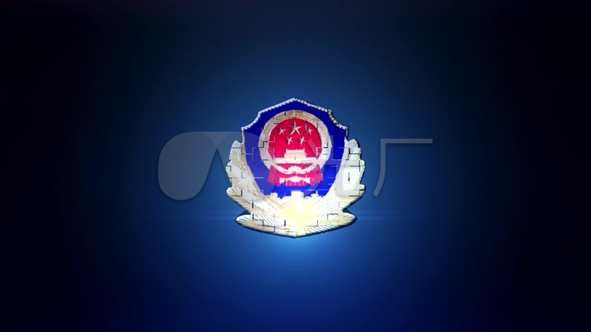 立体警徽logo_1920x1080_高清视频素材下载(编号:)