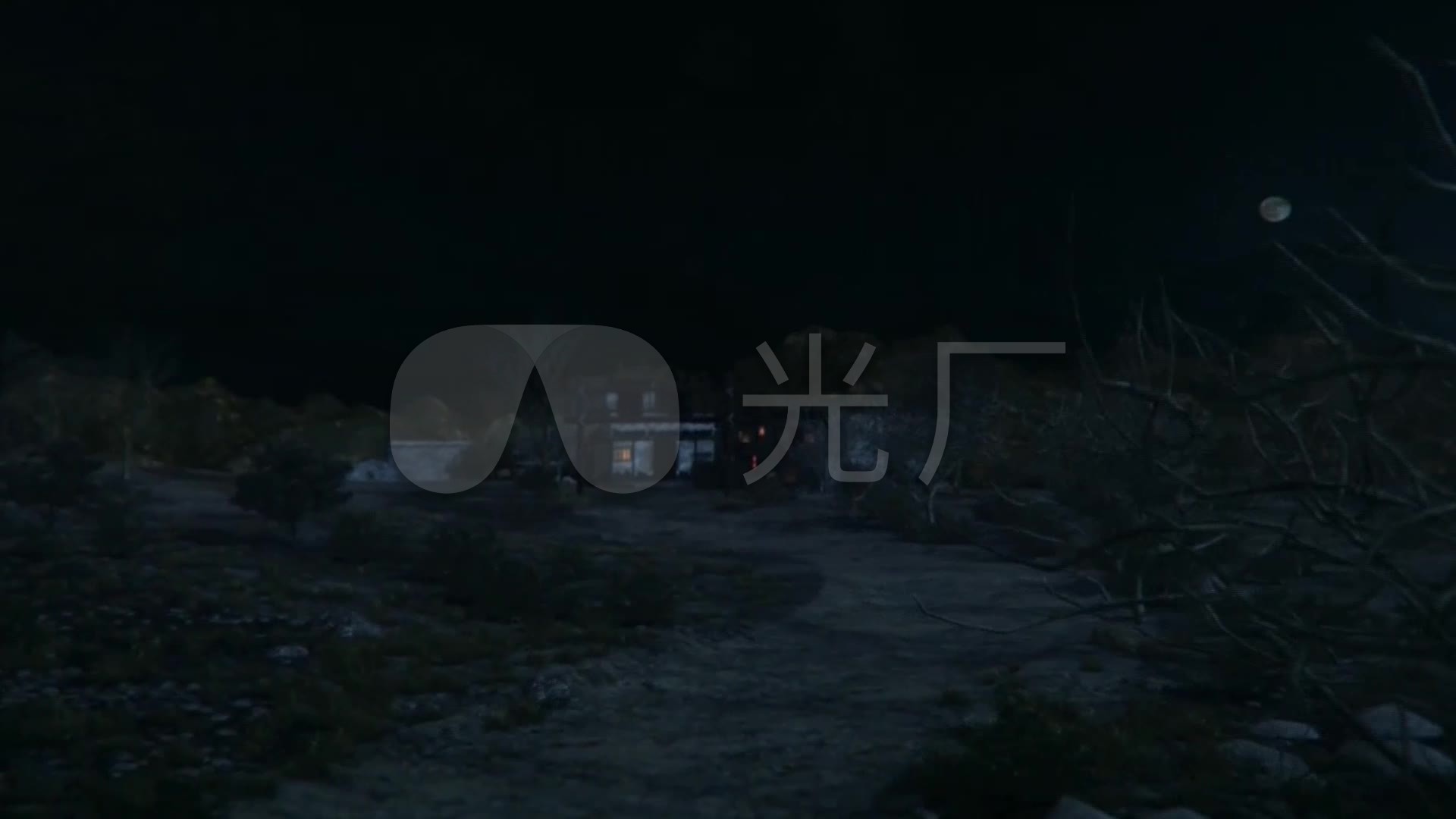 月色下夜晚荒郊野岭_1920x1080_高清视频素材下载(:)