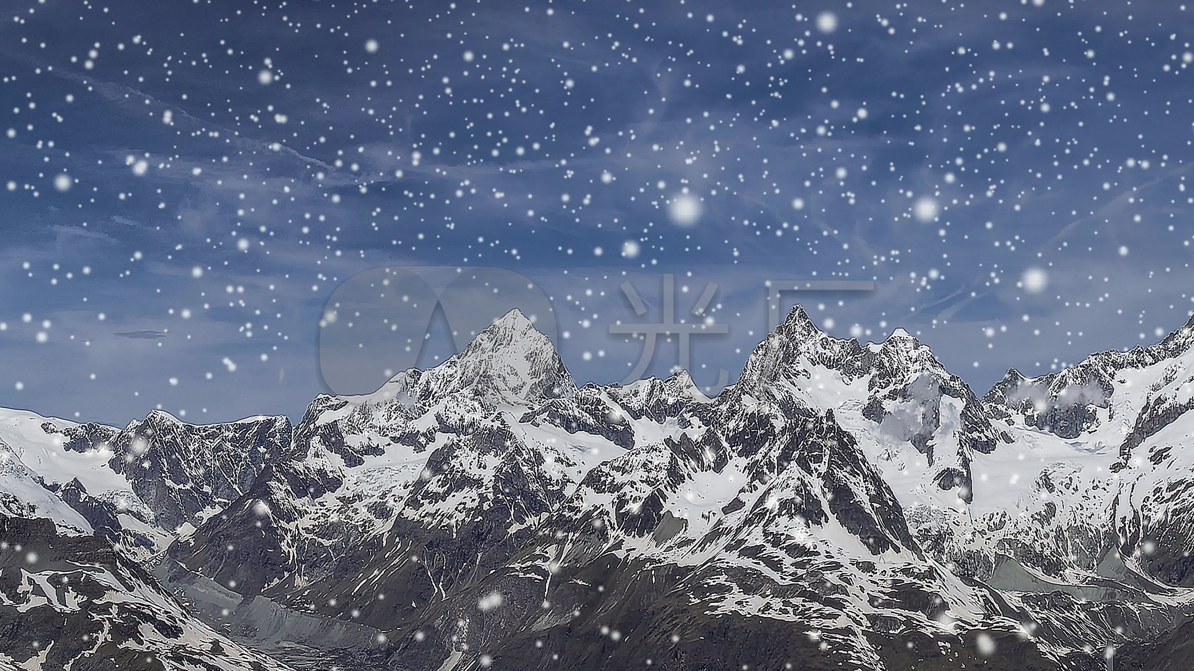 4k雪山飞雪