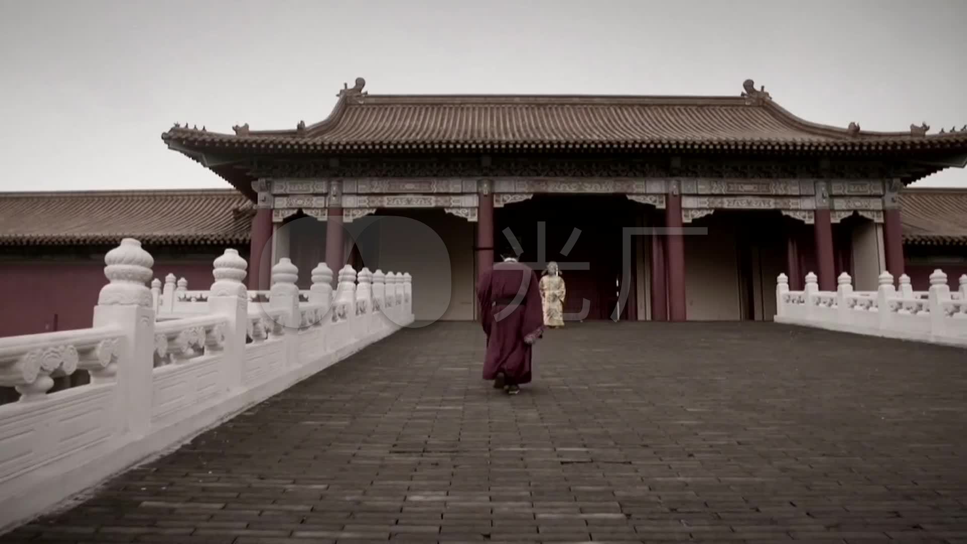 宋代官服官员面见皇帝大臣背影古代宫殿