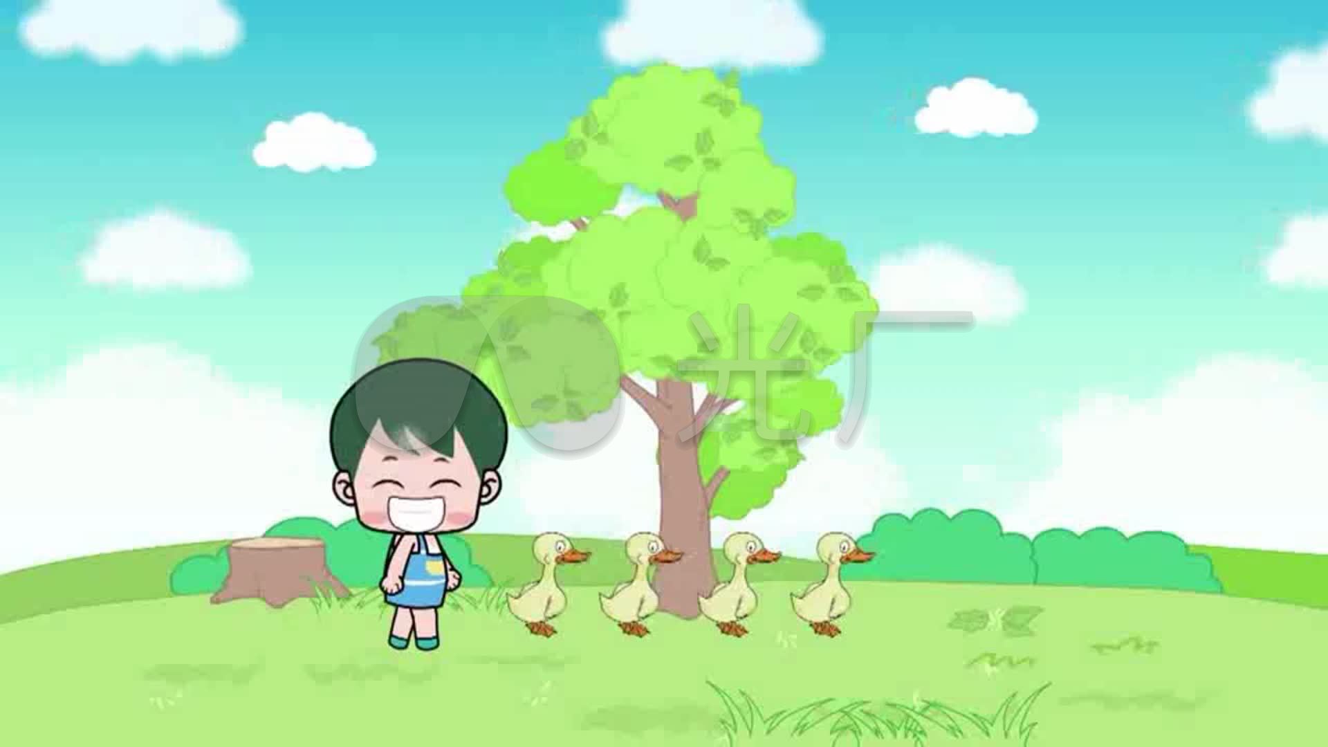 赶鸭子动画儿歌_1920x1080_高清视频素材下载(编号:)