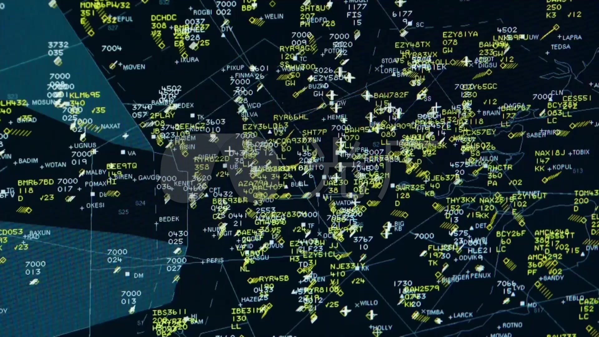 民航机场空管塔台指挥中心_英国航空公司_1920x1080_高清视频素材下载