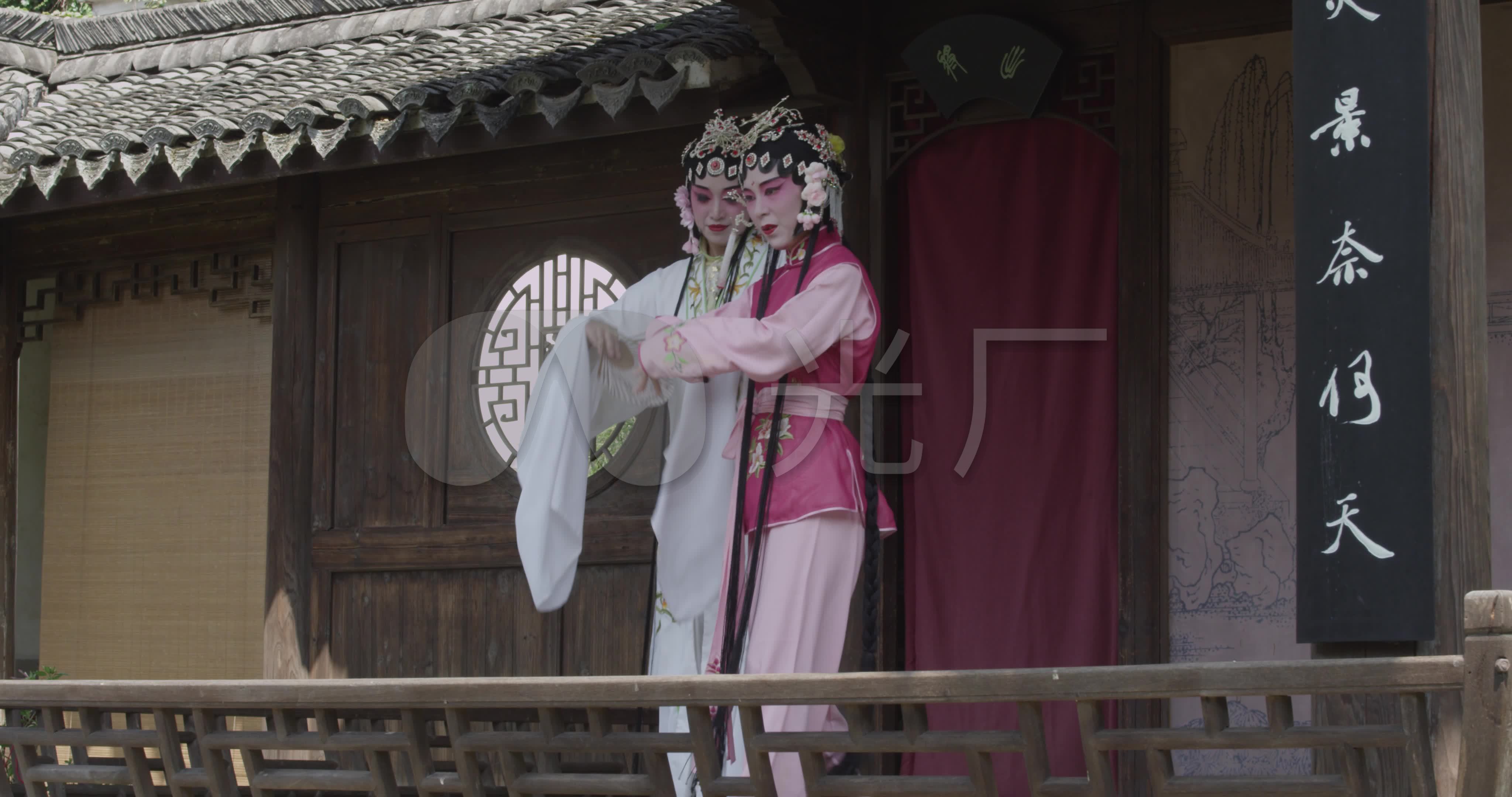 昆曲戏曲唱戏戏台牡丹亭_40962160_高清素材