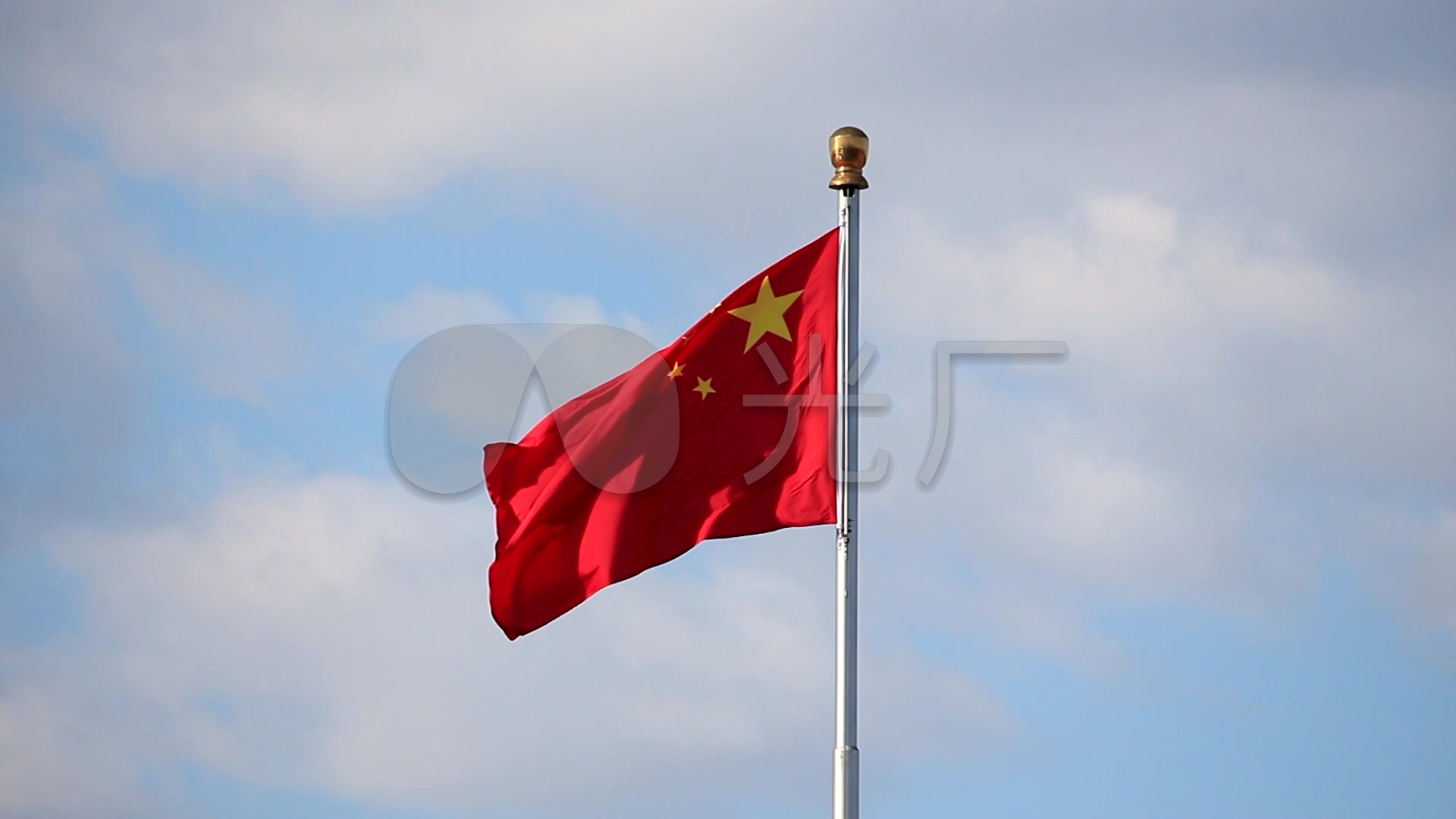 五星 红旗 国旗 飘扬 蓝天 白云