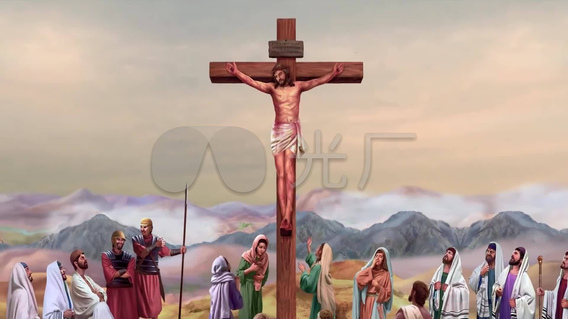 十字架耶稣基督教宗教三维动画素材_1920x1080_高清