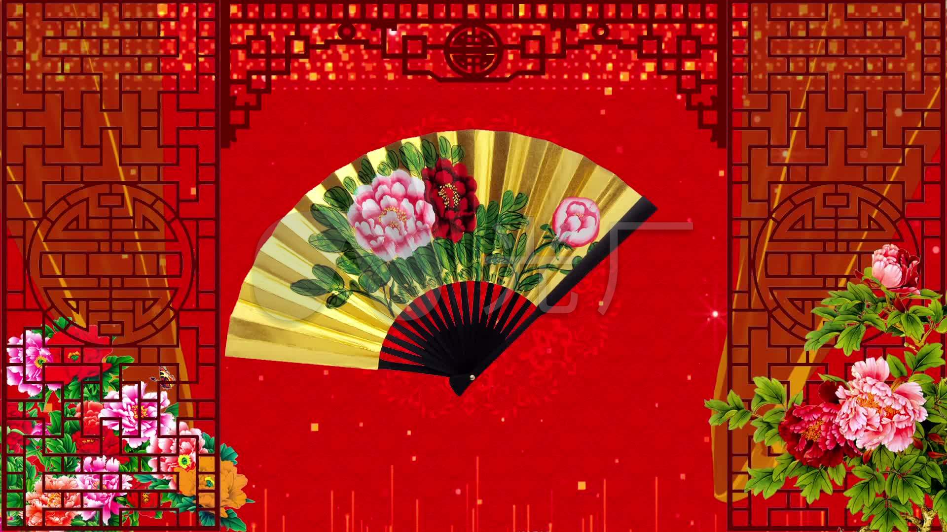 京剧贵妃醉酒舞台表演背景牡丹贵妃扇