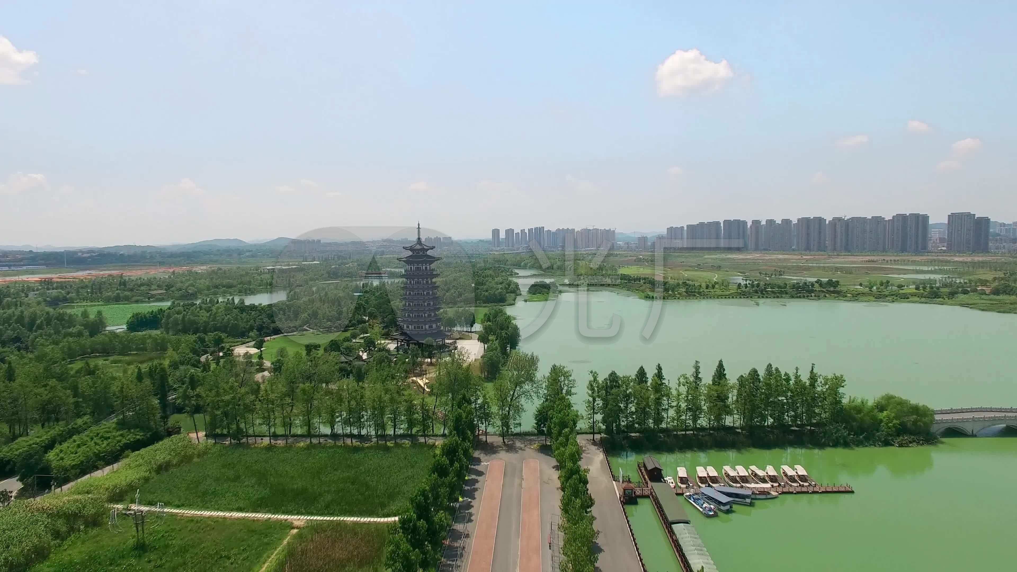 洋湖湿地公园航拍