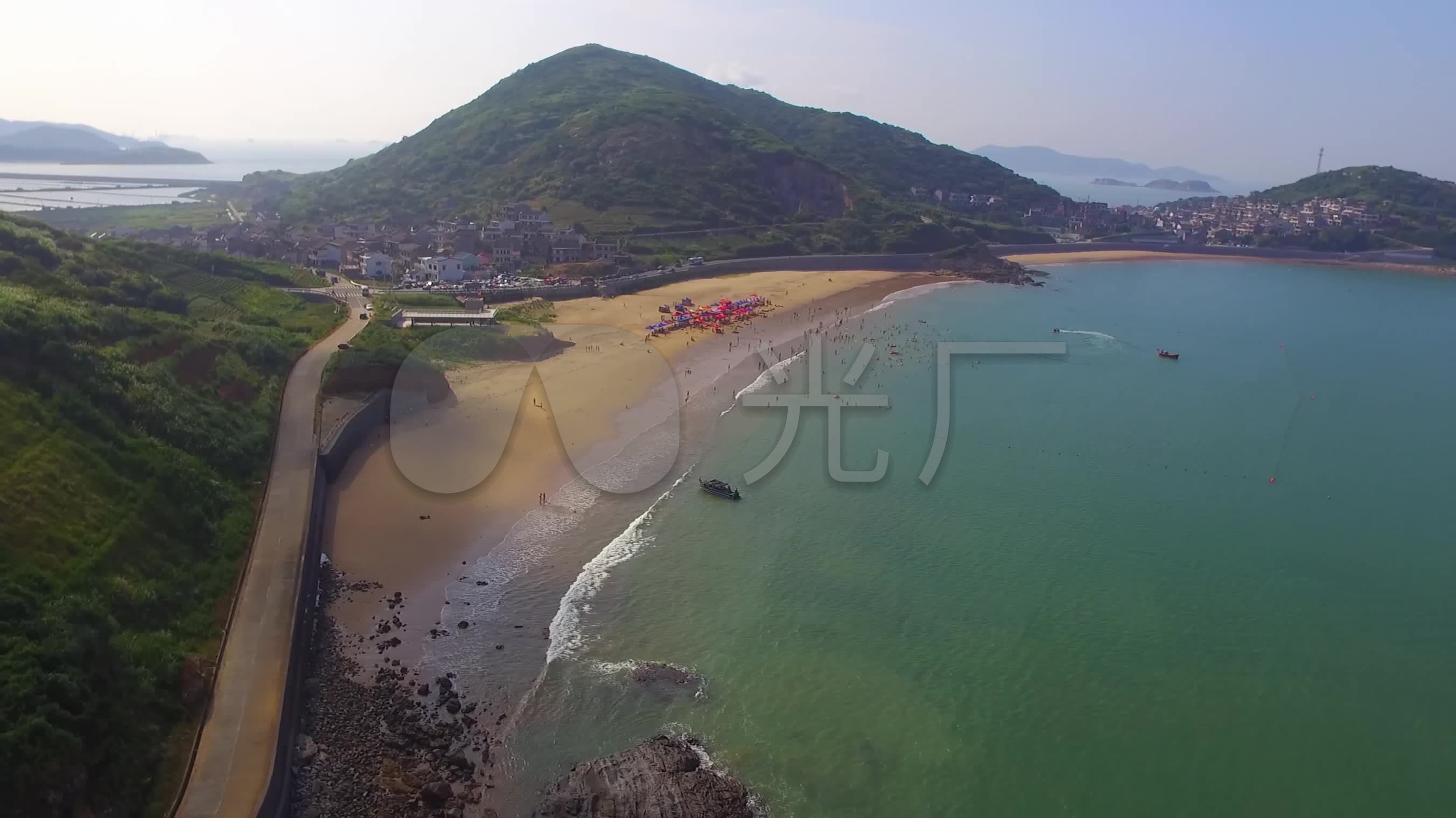 浙江舟山衢山岛海滨浴场_2704x1520_高清视频素材下载