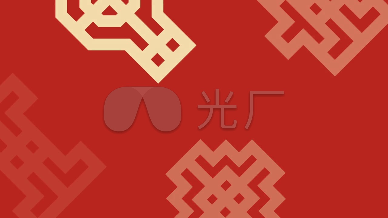 中国风古红色吉祥如意祥云金色花纹喜庆背景_1280x720