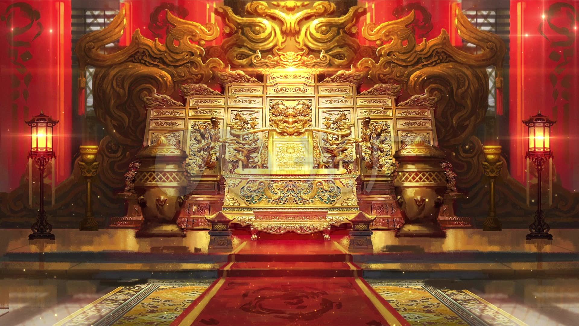 金色皇宫宫殿led舞台背景_1920x1080_高清视频素材下载(编号:1990723)