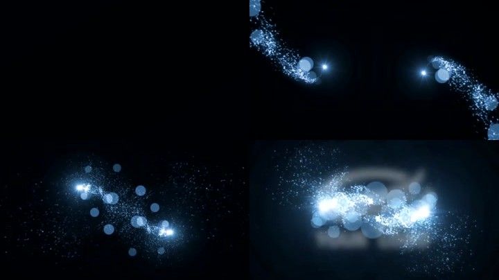 背景虚化粒子的三维动画标志