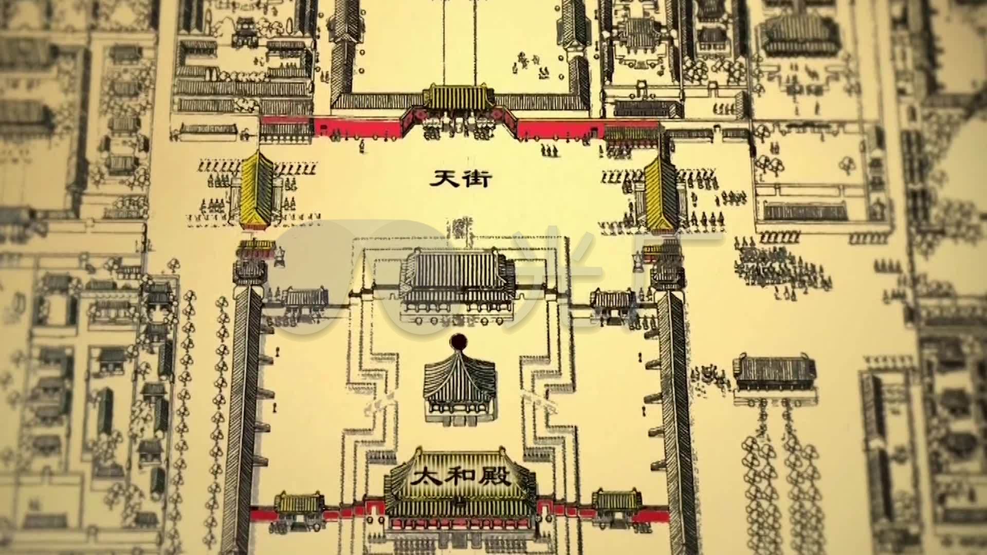 北京故宫紫禁城皇宫建筑布局地图展示
