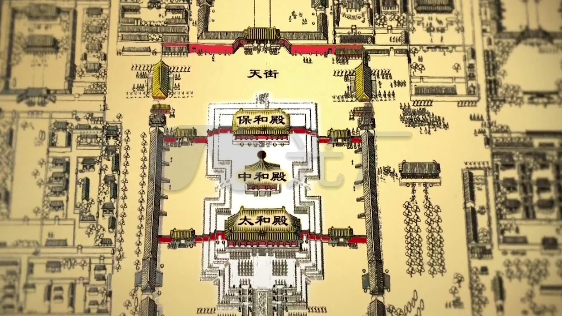 北京故宫紫禁城皇宫建筑布局地图展示