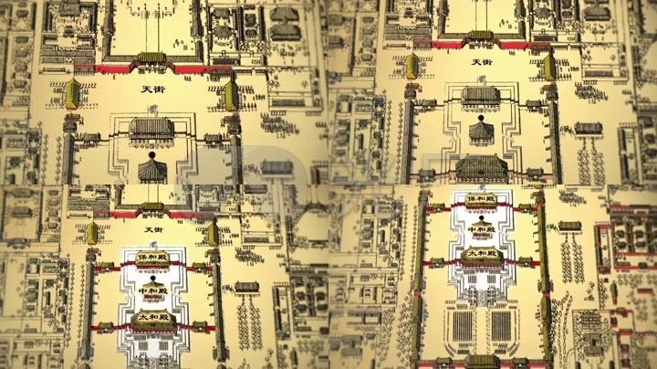 北京故宫紫禁城皇宫建筑布局地图展示图片