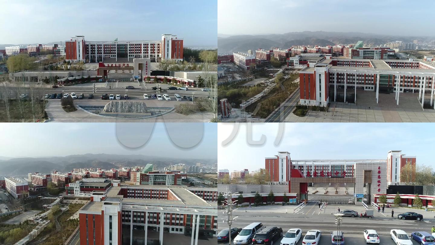航拍山西吕梁市高级中学