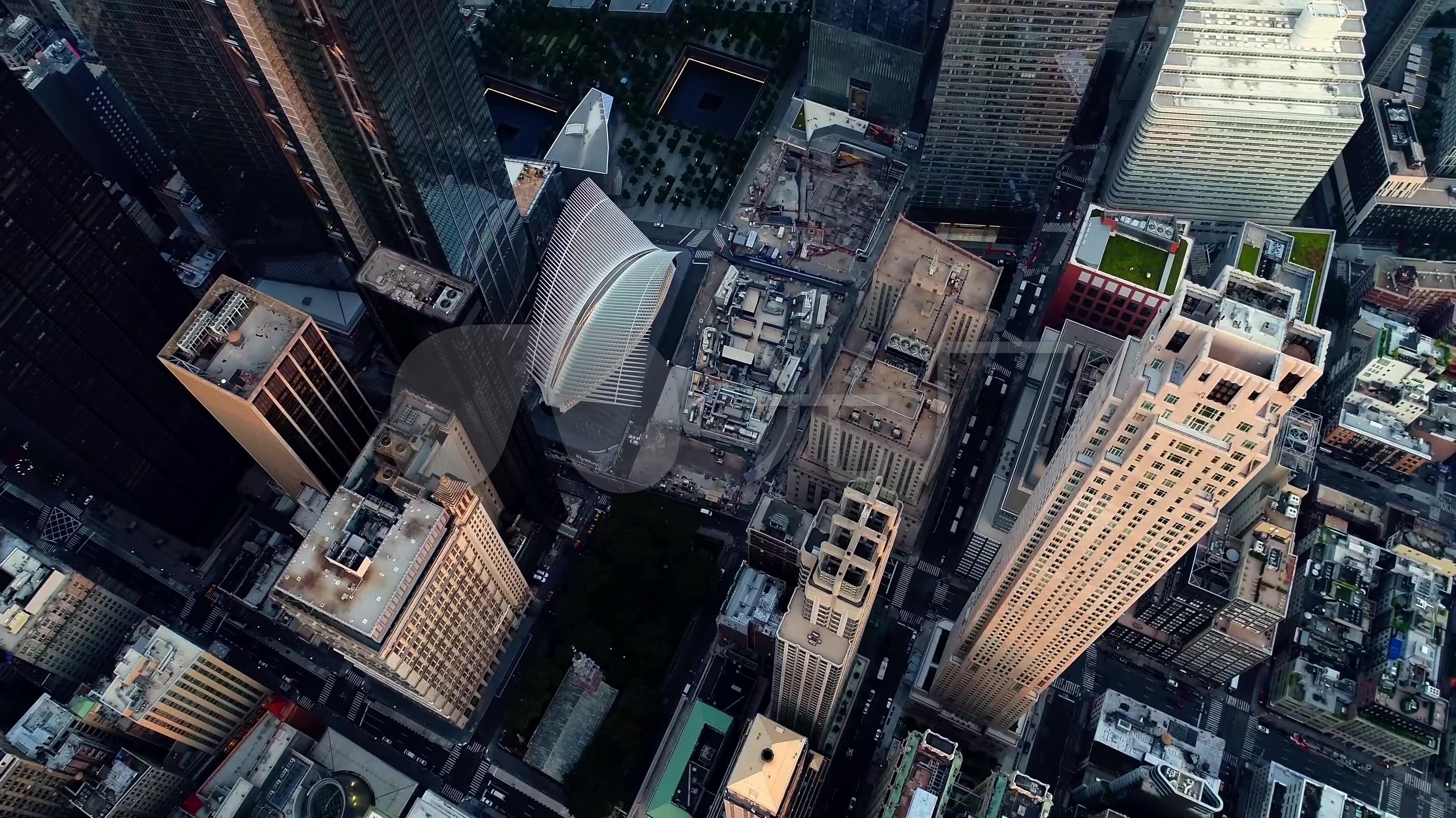 4k航拍美国纽约城高楼大厦楼群