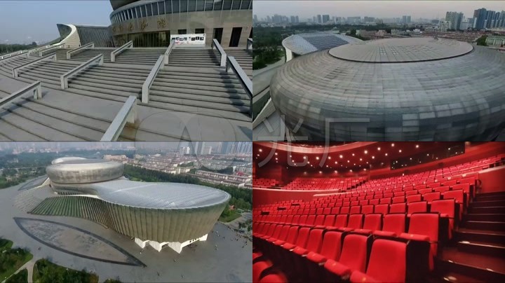 航拍邯郸大剧院