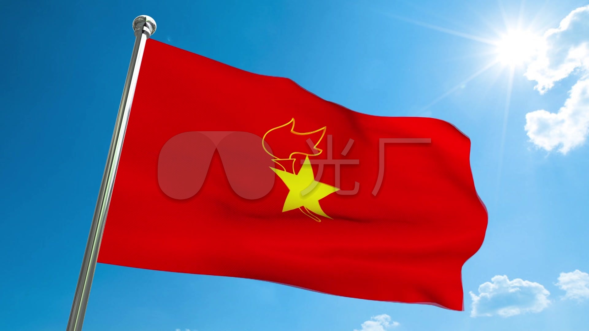 高清少先队旗飘扬_1920x1080_高清视频素材下载(编号