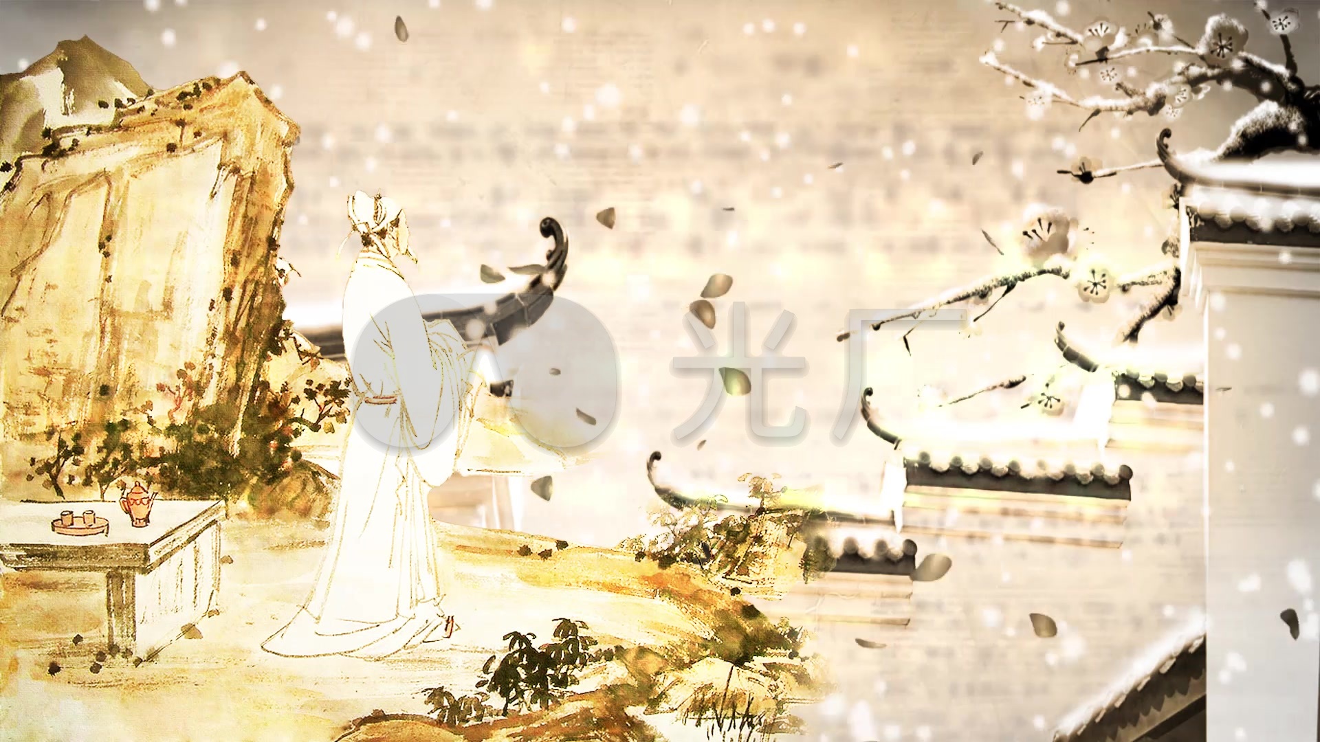 李白通用古风诗歌诗词诗人_1920x1080_高清视频素材
