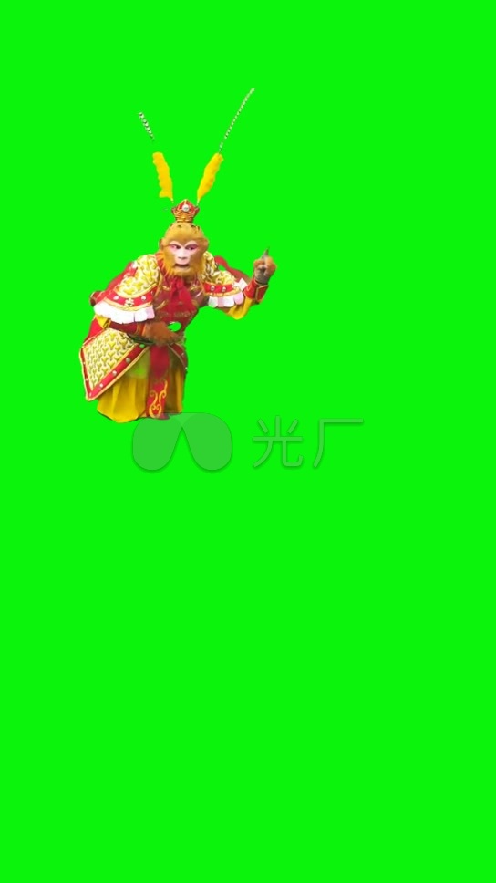 孙悟空绿屏素材抠像素材_544x968_高清视频素材下载