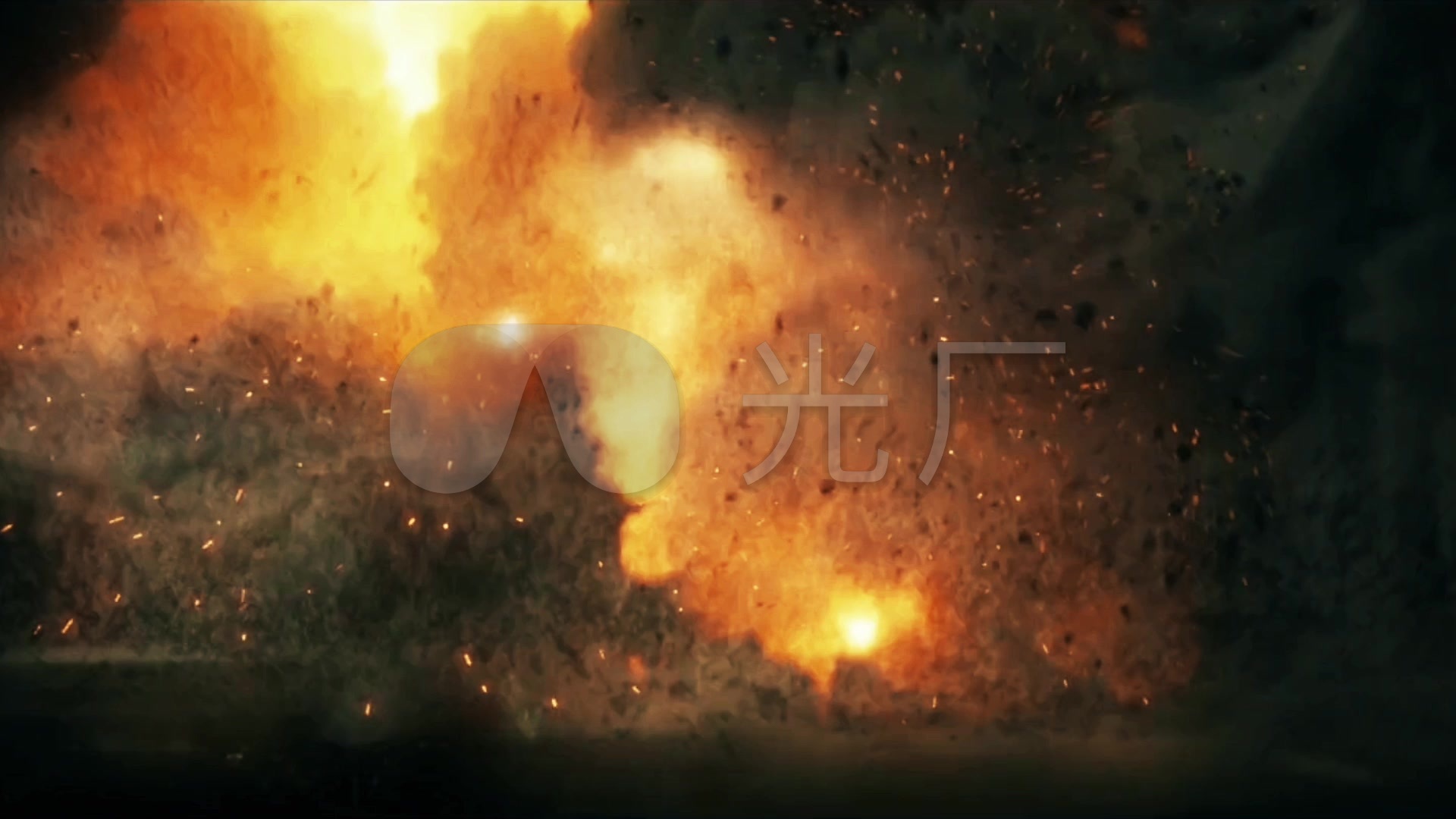大气战争场景视频素材爆炸片头模板