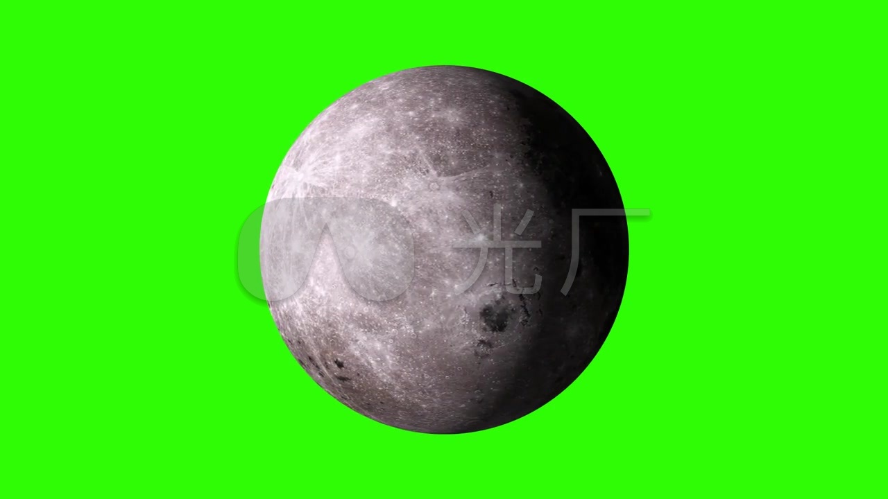 绿色抠图旋转的月球