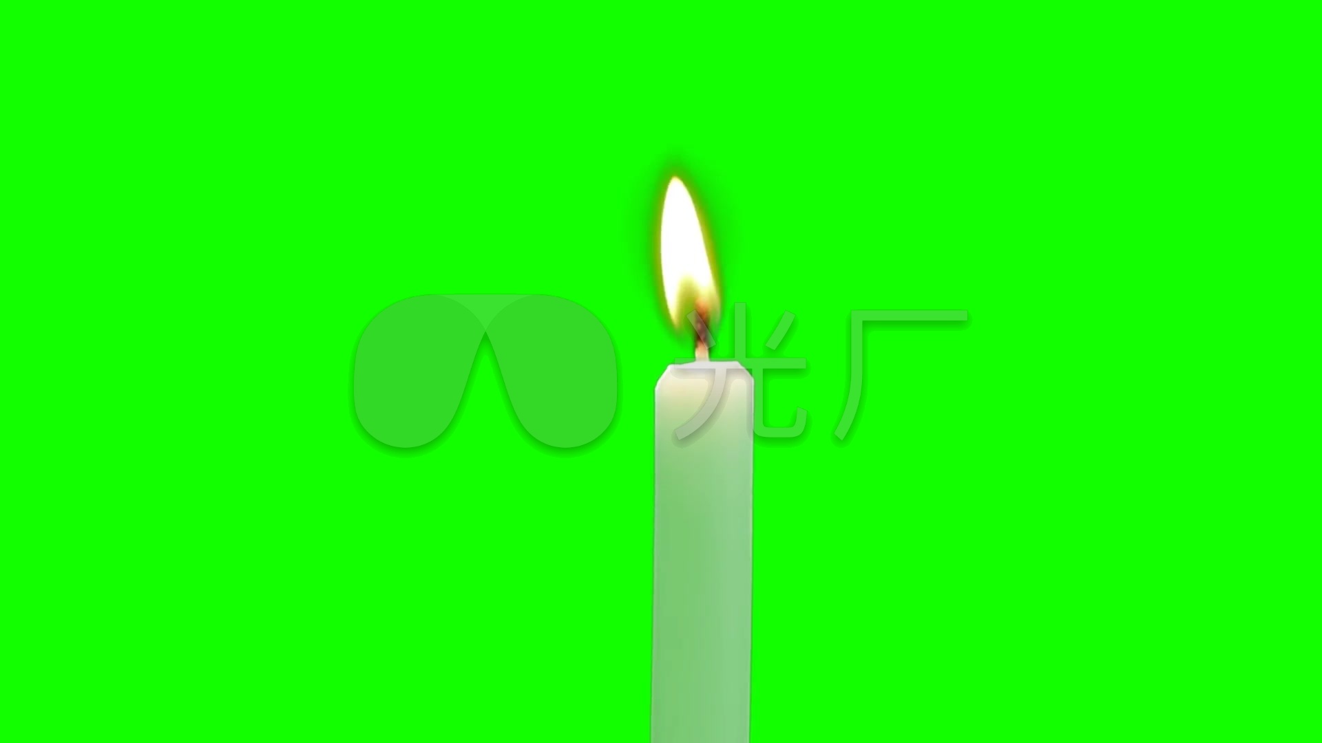 蜡烛燃烧至灭的绿幕素材