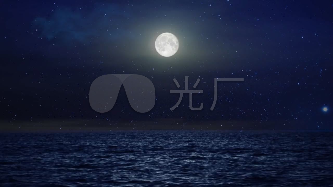 海面月亮满月夜空月夜