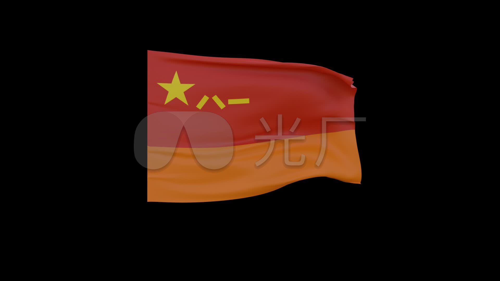 中国火箭军军旗迎风招展_1920x1080_高清视频素材下载