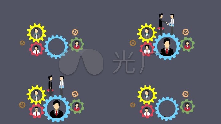 人际关系人际交往齿轮效应人脉推广商务洽谈mg动画卡通人物社交礼仪