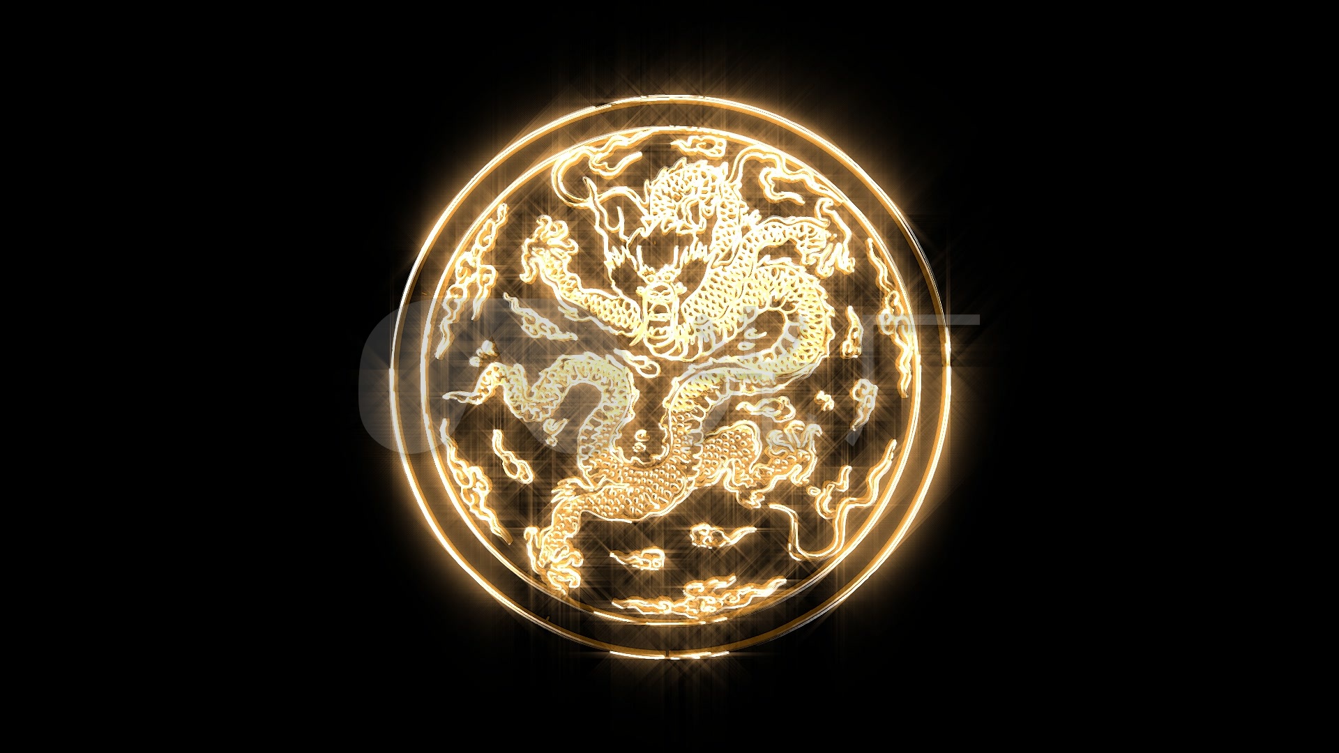 带alpha透明通道中国风龙图腾视频素材_1920x1080_高清视频素材下载