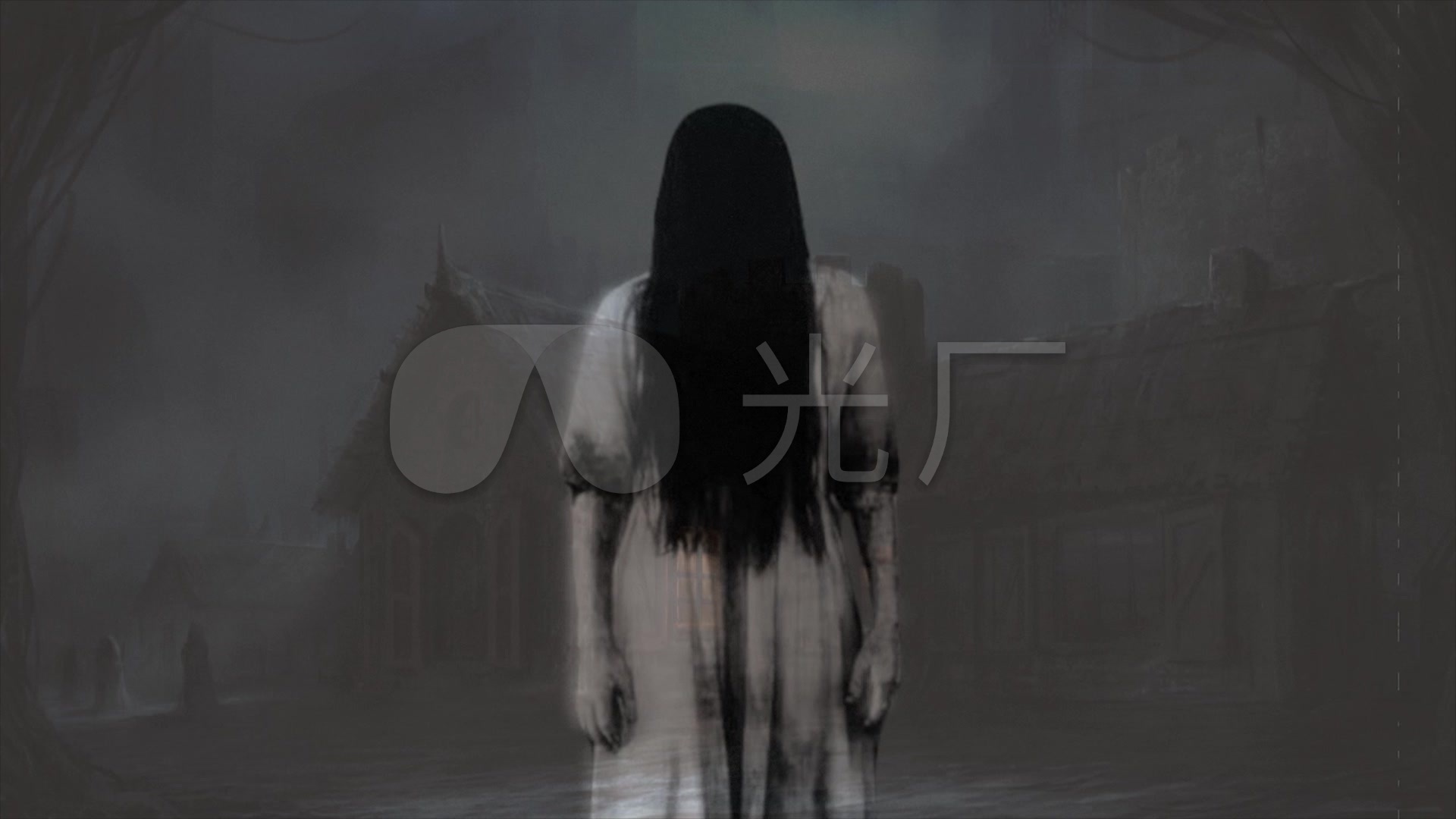 恐怖阴森惊吓贞子万圣节背景素材