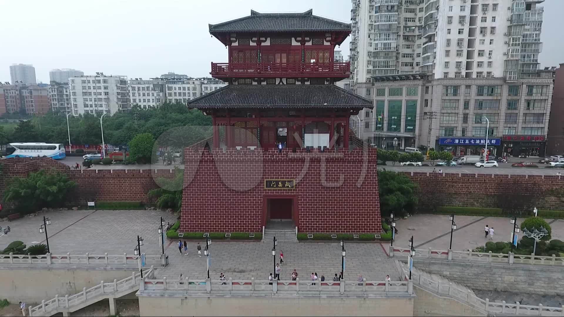 古楼城楼武昌门航拍_1920x1080_高清视频素材下载(编号:2113738)_实拍
