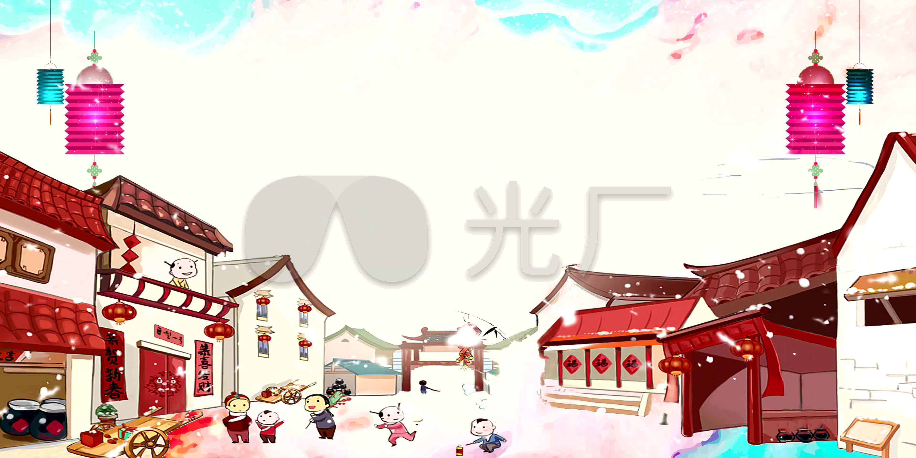4k冰糖葫芦晚会背景底板视频_3840x1922_高清视频素材